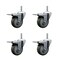 Service Caster 35 Inch Gray Polyurethane Swivel 58 Inch Threaded Stem Caster Set with Total Lock Brake SCC-TSTTL20S3514-PPUB-58212-4 - alternate 1